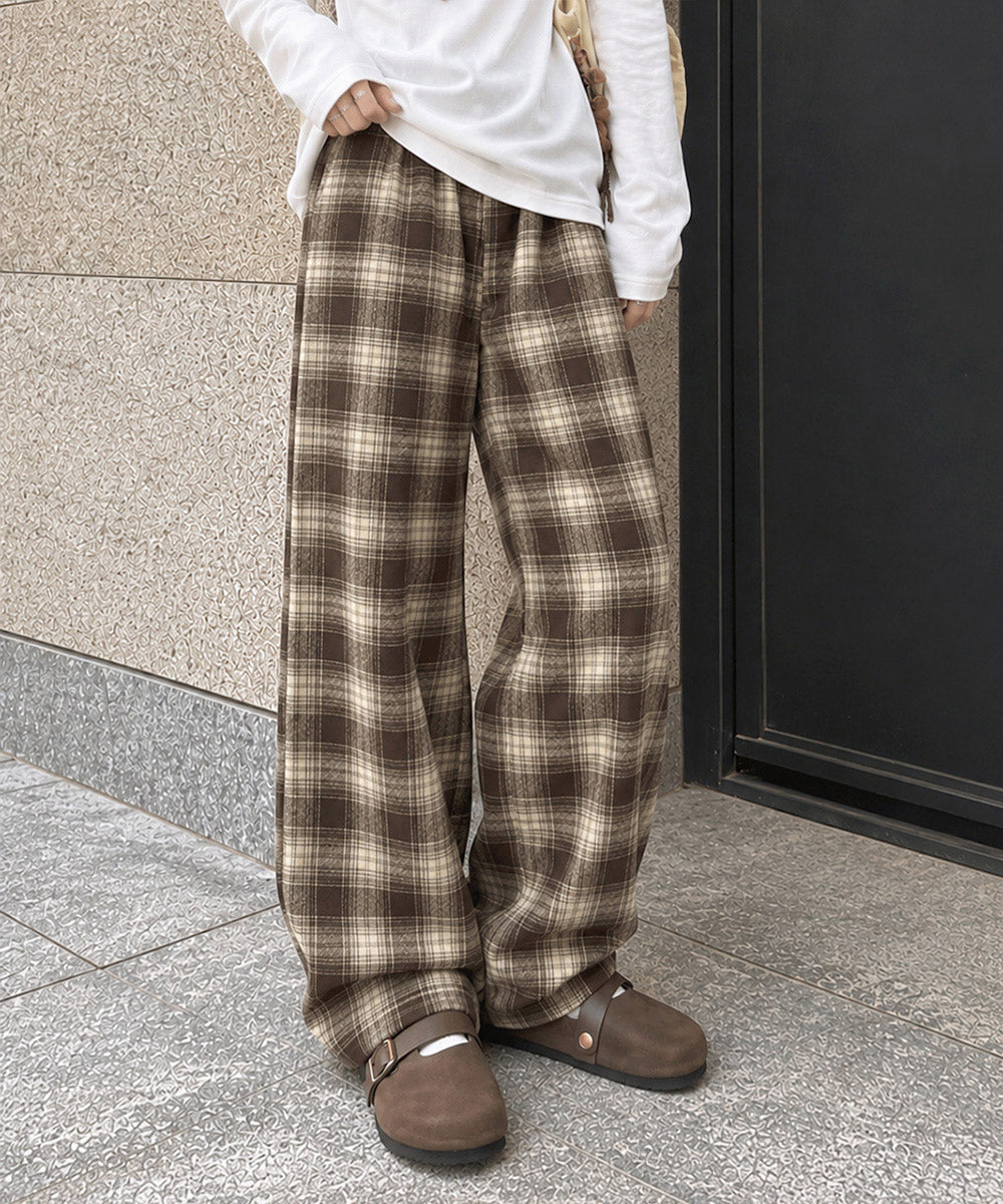 裏起毛チェック柄パンツ 裏ボアパンツ防寒 詳細画像17
