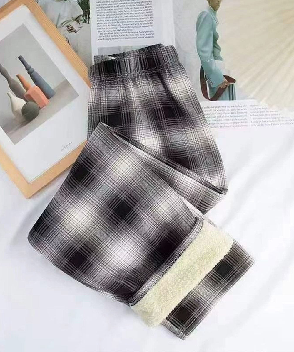 裏起毛チェック柄パンツ 裏ボアパンツ防寒 詳細画像22