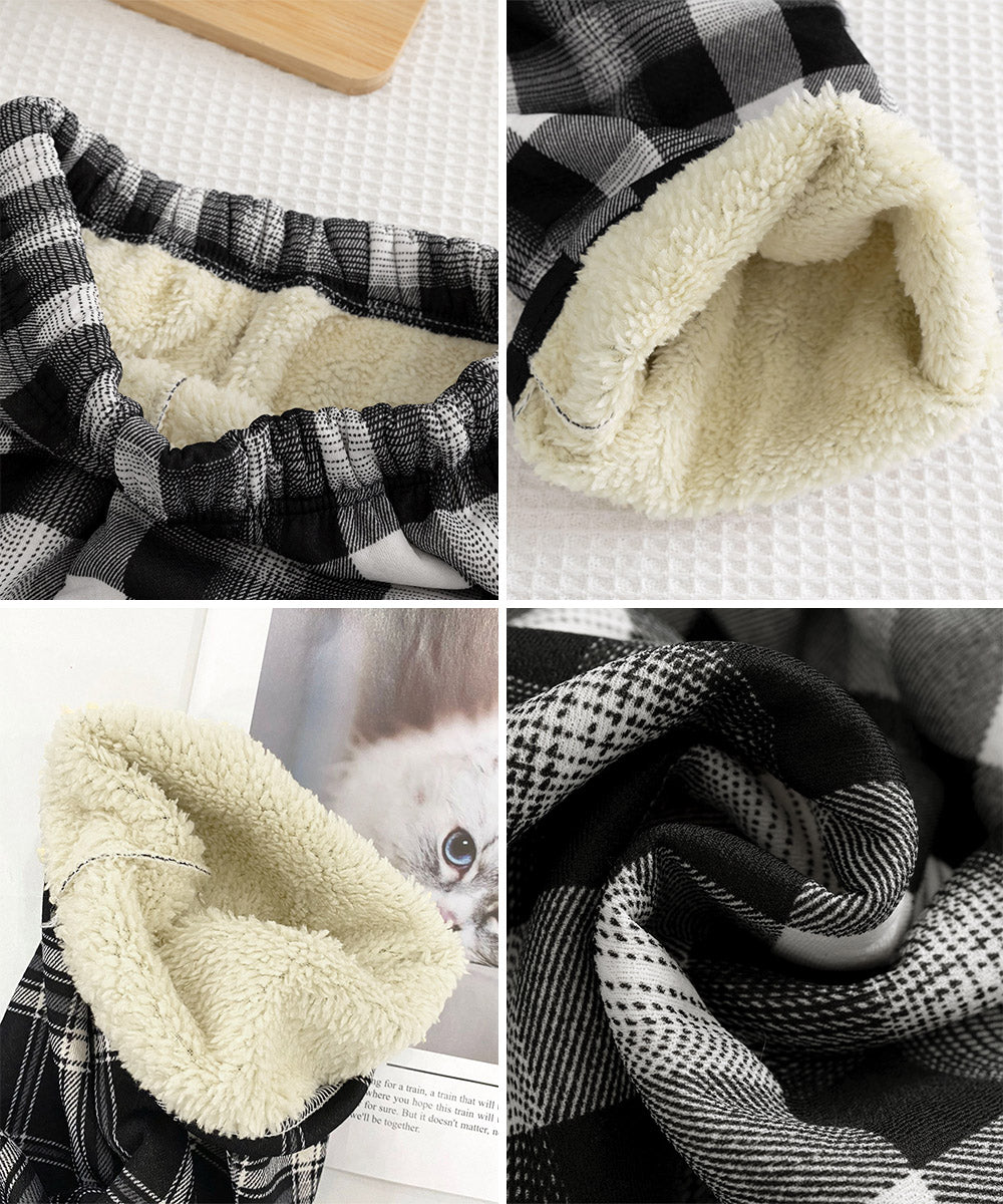 裏起毛チェック柄パンツ 裏ボアパンツ防寒 詳細画像33