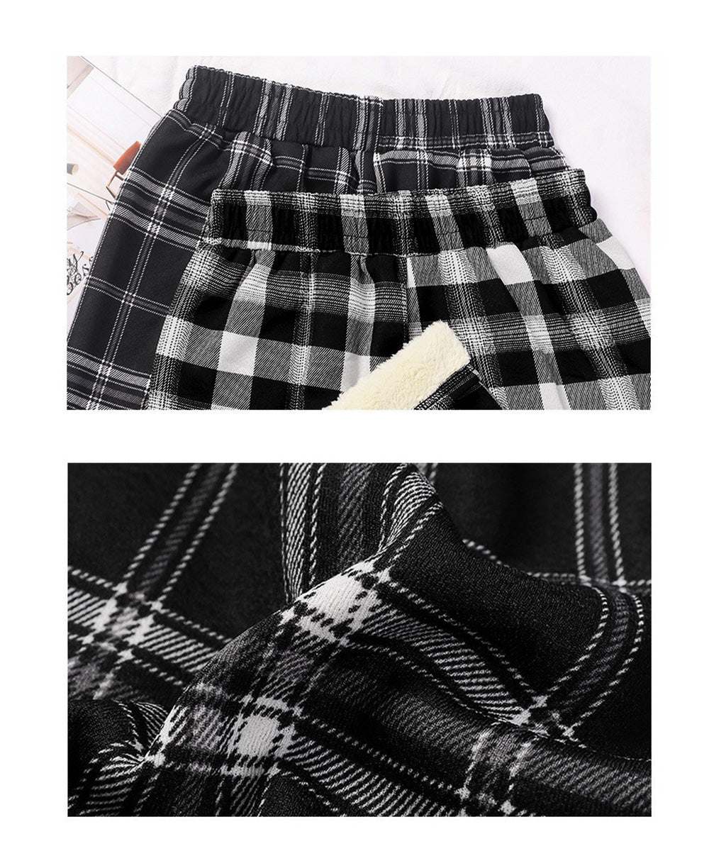 裏起毛チェック柄パンツ 裏ボアパンツ防寒 詳細画像4
