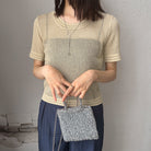 メッシュサマーニット レディース半袖夏服