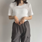 メッシュサマーニット レディース半袖夏服