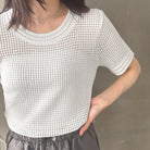 メッシュサマーニット レディース半袖夏服
