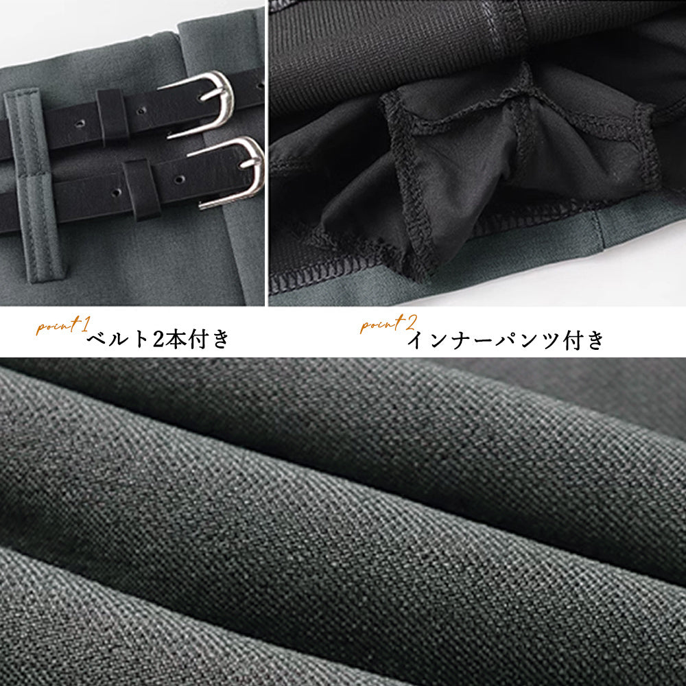 ミニスカート キュロットスカート 着やせ 詳細画像4