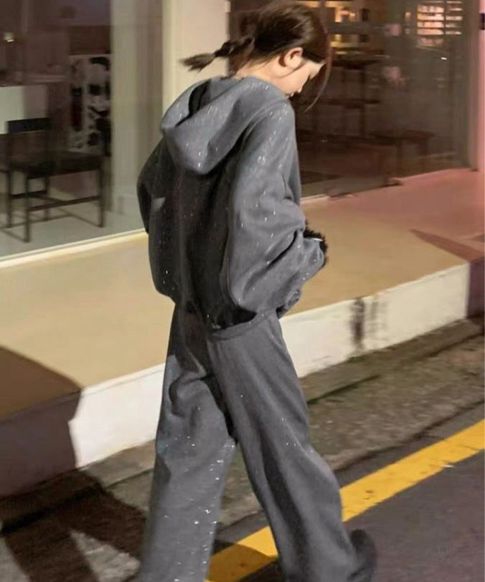 キラキラスウェットパーカー ワイドパンツ