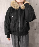ファーフードジャケット裏ボアブルゾン冬服