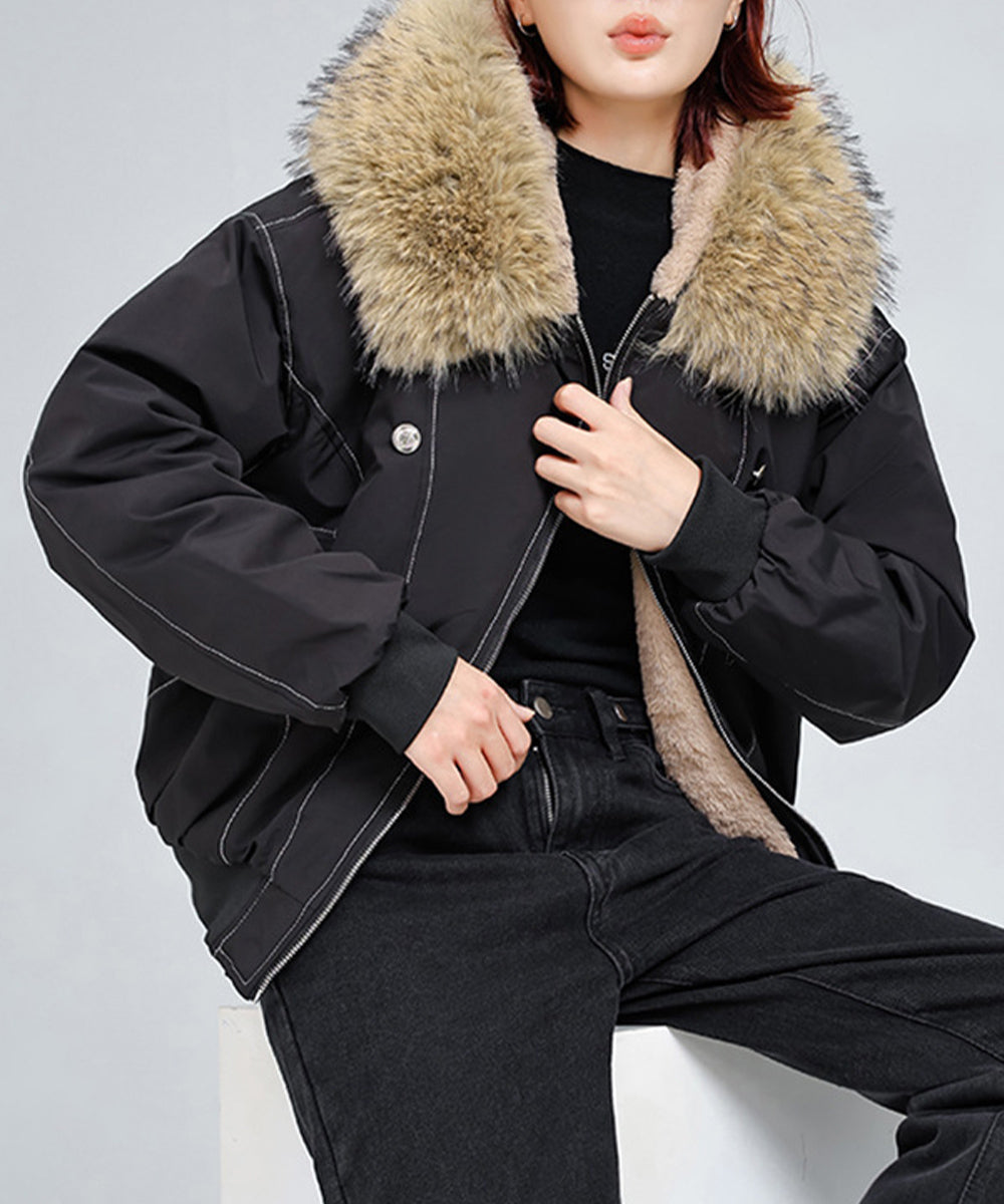 ファーフードジャケット裏ボアブルゾン冬服