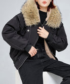 ファーフードジャケット裏ボアブルゾン冬服