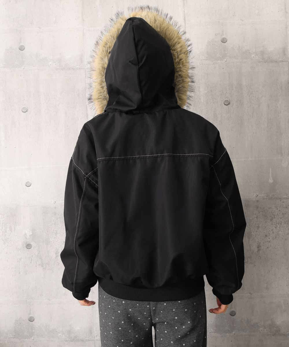 ファーフードジャケット裏ボアブルゾン冬服