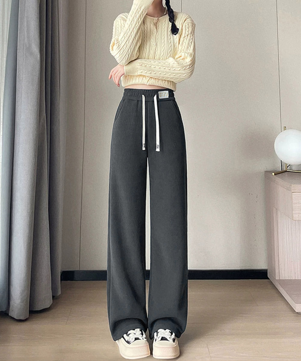 裏起毛パンツレディース裏ボアワイドパンツ