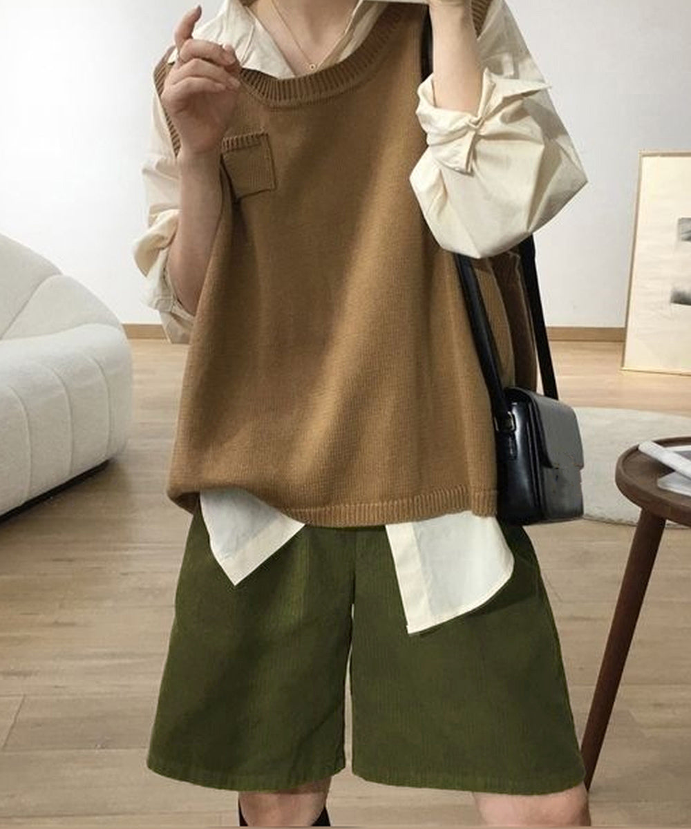 コーデュロイタックワイドハーフパンツ秋冬