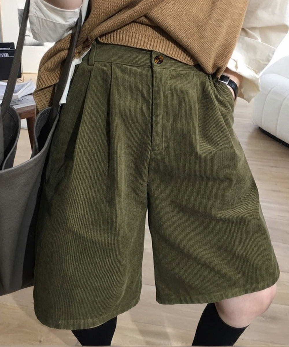 コーデュロイタックワイドハーフパンツ秋冬