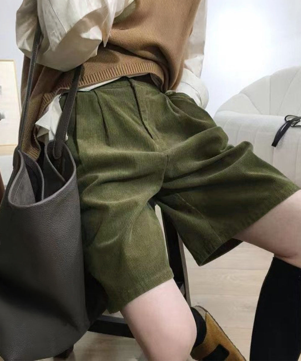 コーデュロイタックワイドハーフパンツ秋冬
