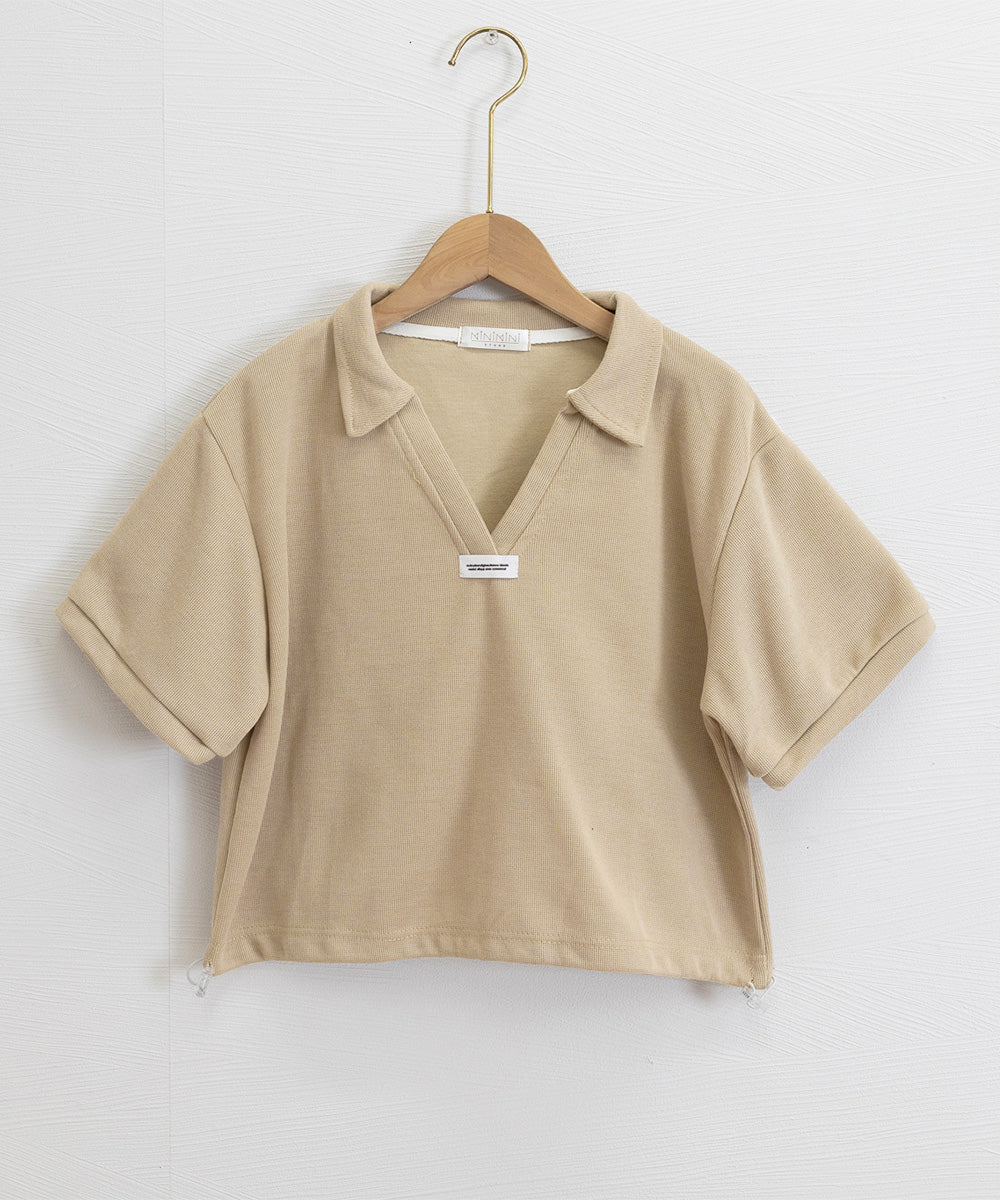 Vネックポロ襟カットソー レディース夏服 詳細画像23