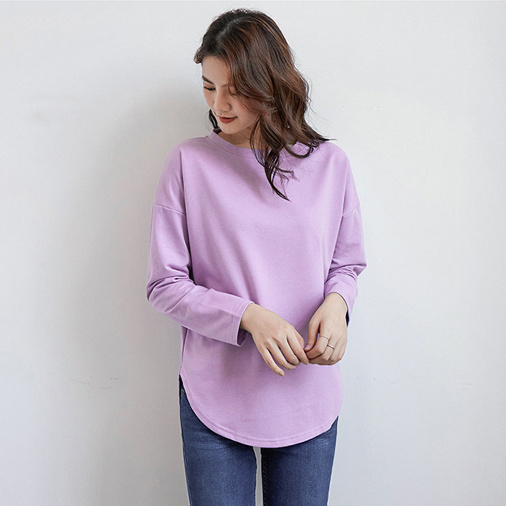 tシャツ スリット カットソー ラベンダー