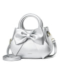 リボンハンドバッグ ミニショルダーバッグ レディース ビッグリボンミニバッグ おしゃれ 大人可愛い PUレザー肩掛けバッグ  斜めかけ鞄 小さめかばん コンパクト 80CHAON-001