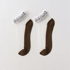 アンクレット 靴下 フリル ブラウン