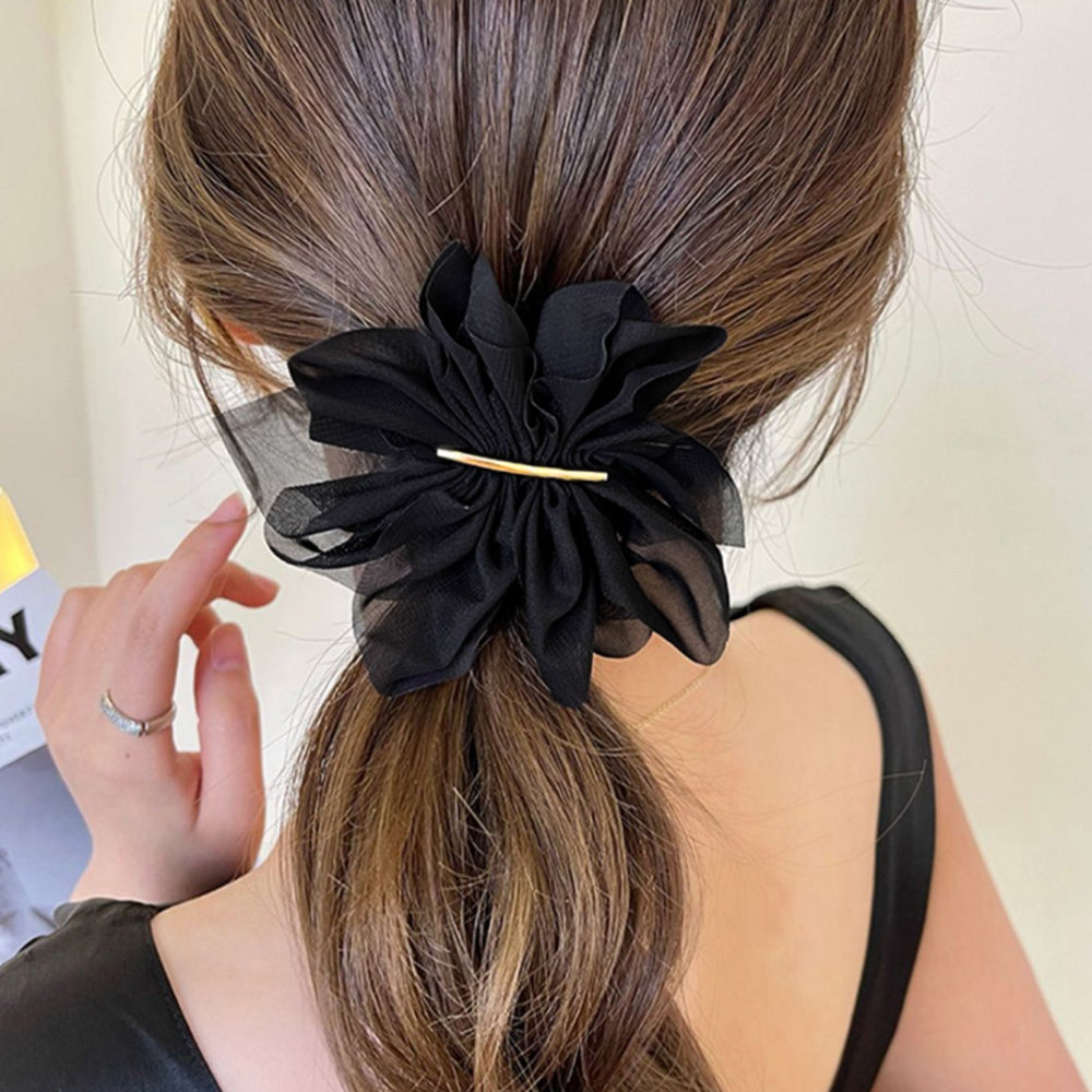 シフォンバレッタ レディースヘアアレンジ ブラック