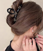 ヘアクリップ おしゃれバンスクリップ韓国 エナメル*3つハート