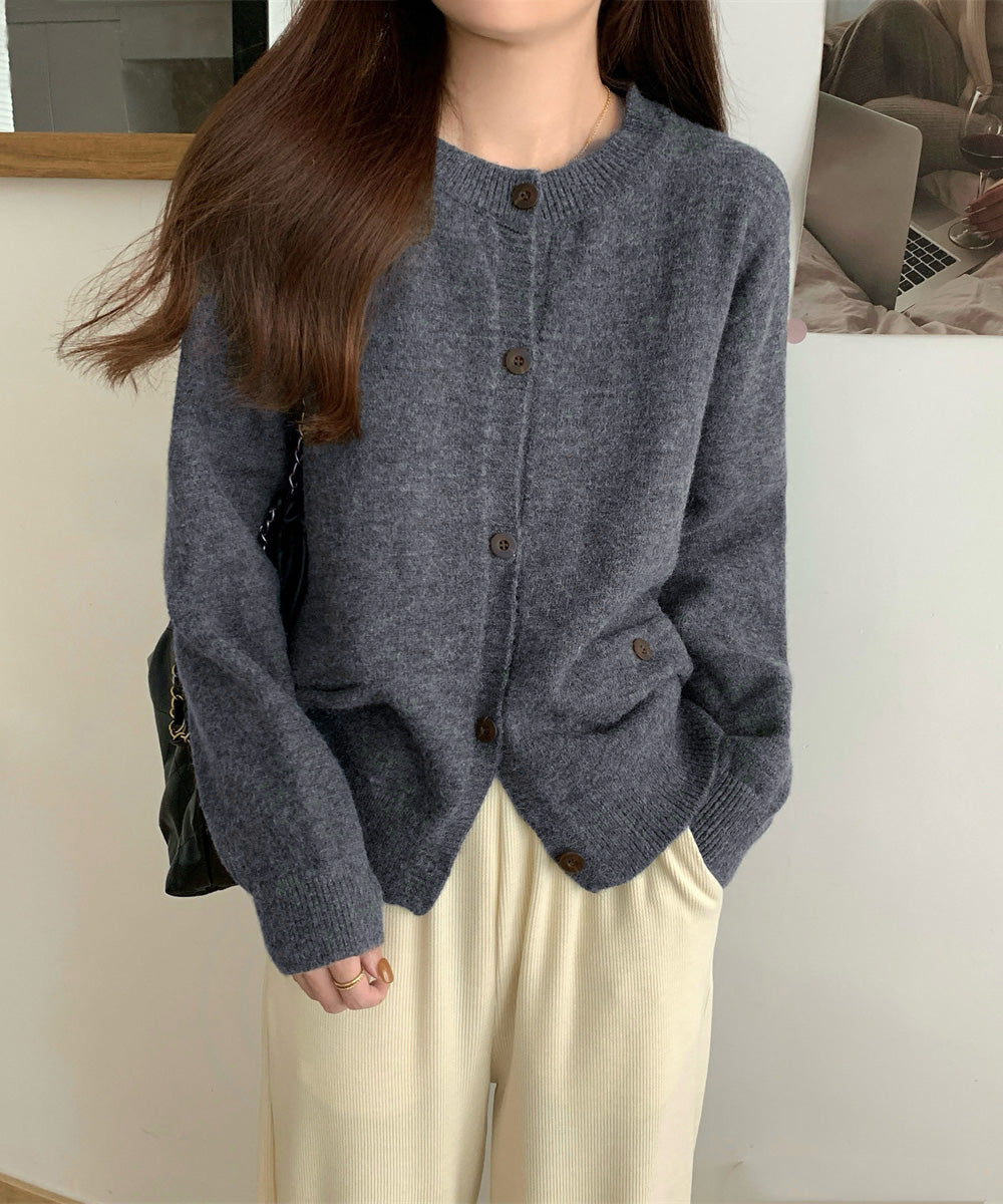 ニットカーディガン ポケット付き 秋冬服 レディース 大人可愛いニット羽織り シンプルニットトップス カジュアルきれいめ ニットアウター おしゃれ ニットセーター 80MEIREN-023