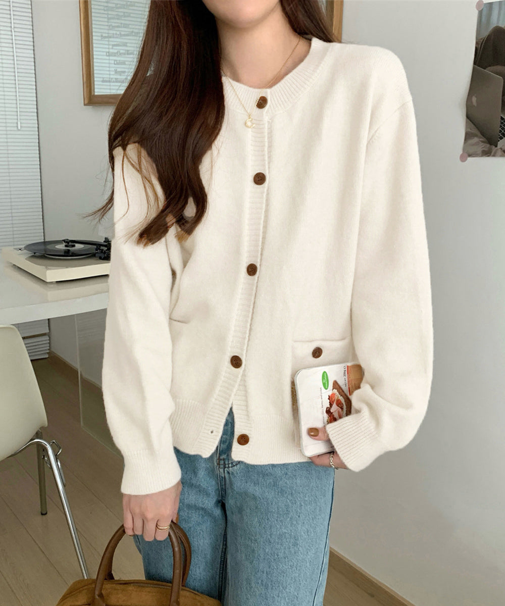 ニットカーディガン ポケット付き 秋冬服 レディース 大人可愛いニット羽織り シンプルニットトップス カジュアルきれいめ ニットアウター おしゃれ ニットセーター 80MEIREN-023