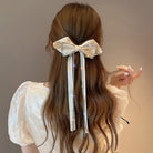 ビッグリボン バレッタ 韓国 ヘアアクセ アイボリー