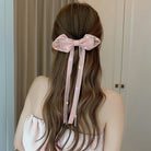 ビッグリボン バレッタ 韓国 ヘアアクセ ピンク