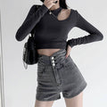 デニム ショートパンツ レディース 美脚 セクシー デニム短パン ハイウエスト 可愛い ホットパンツ 脚長 おしゃれ ジーパン オルチャン ミニデニム ボトムス夏 80YIRAN-002