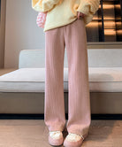 裏起毛ワイドパンツ あったかニットパンツ