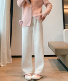 裏起毛ワイドパンツ あったかニットパンツ