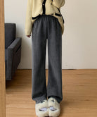 裏起毛ワイドパンツ あったかニットパンツ