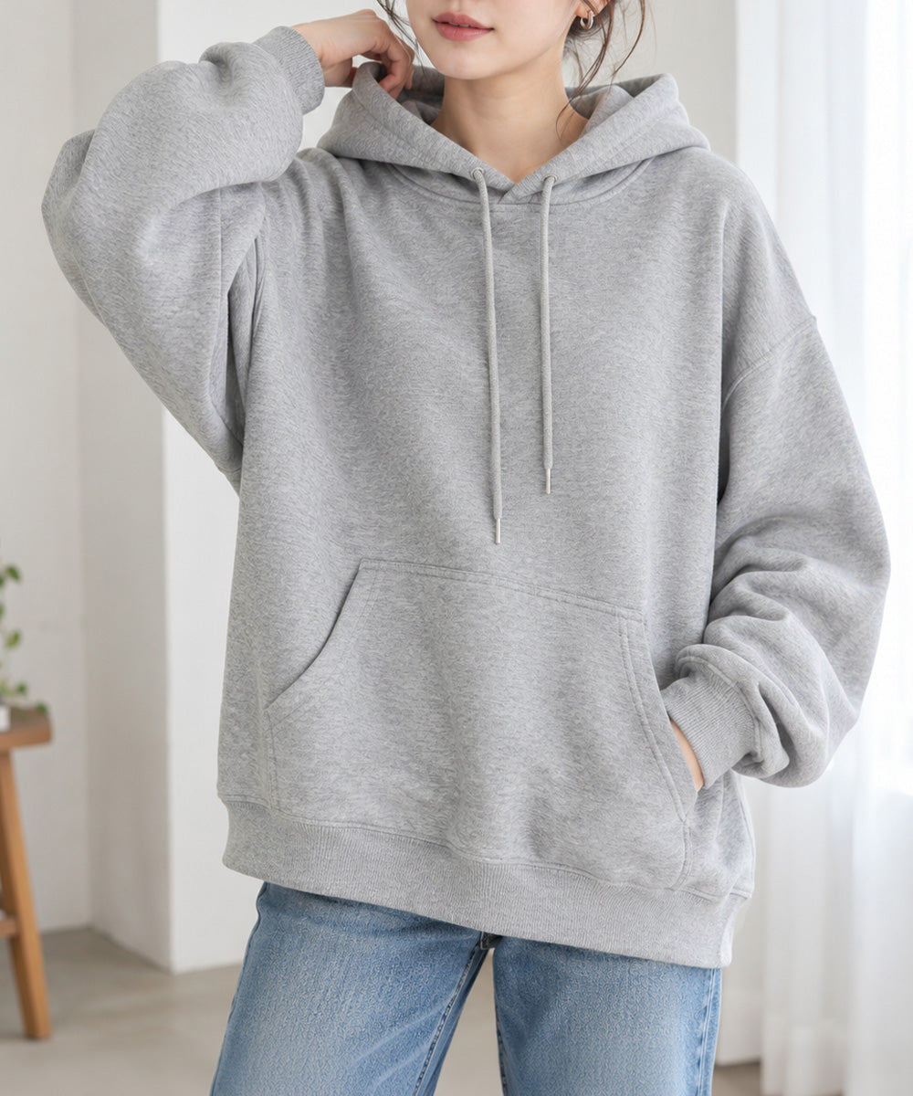 ワンポイントバックプリントパーカー秋冬