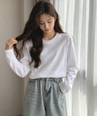 長袖TシャツカットソークルーネックロンT 詳細画像8