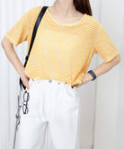 ボーダー柄Tシャツ Vネックカットソー夏 詳細画像21
