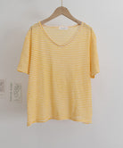ボーダー柄Tシャツ Vネックカットソー夏 詳細画像26