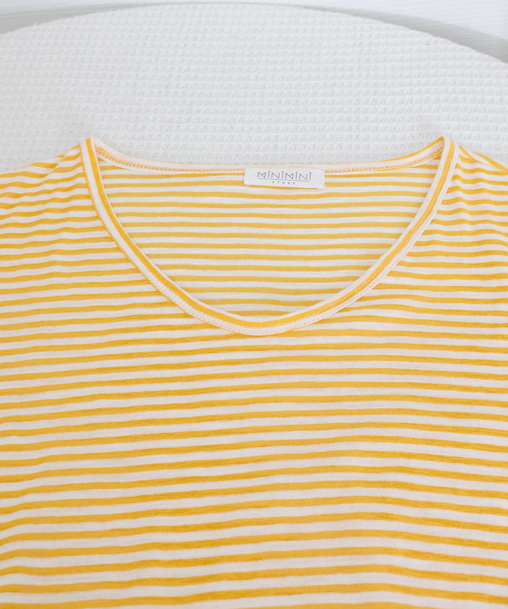 ボーダー柄Tシャツ Vネックカットソー夏 詳細画像28