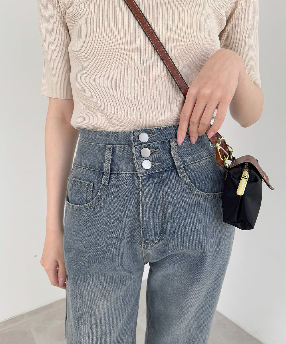 ハイウエスト デニムパンツ レディース 詳細画像14