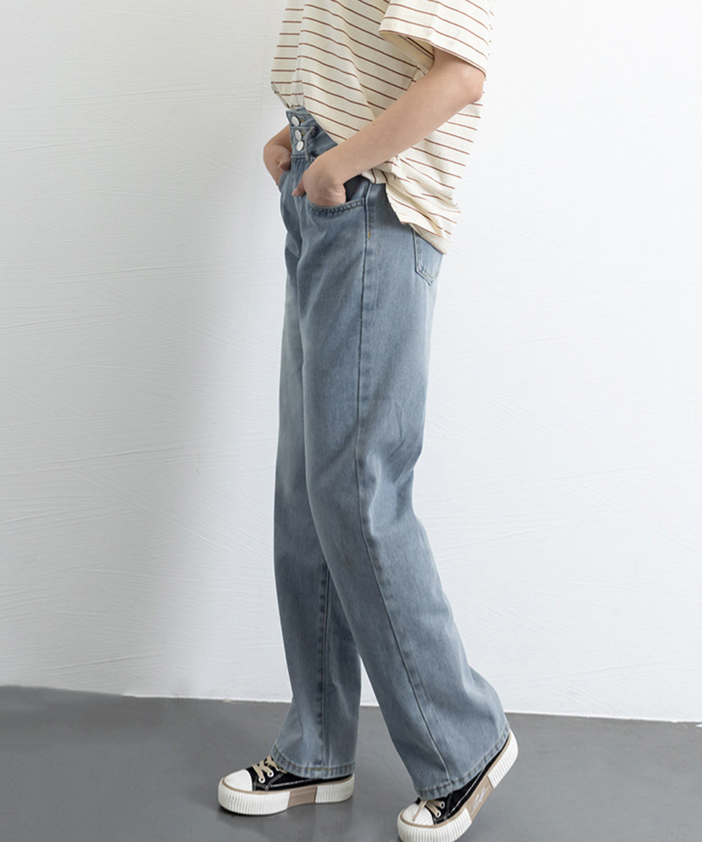 ハイウエスト デニムパンツ レディース 詳細画像41