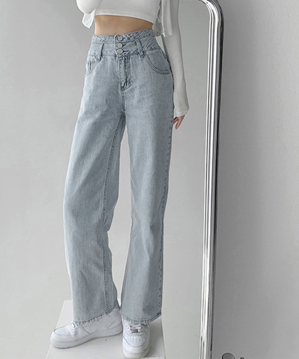 ハイウエスト デニムパンツ レディース 詳細画像8