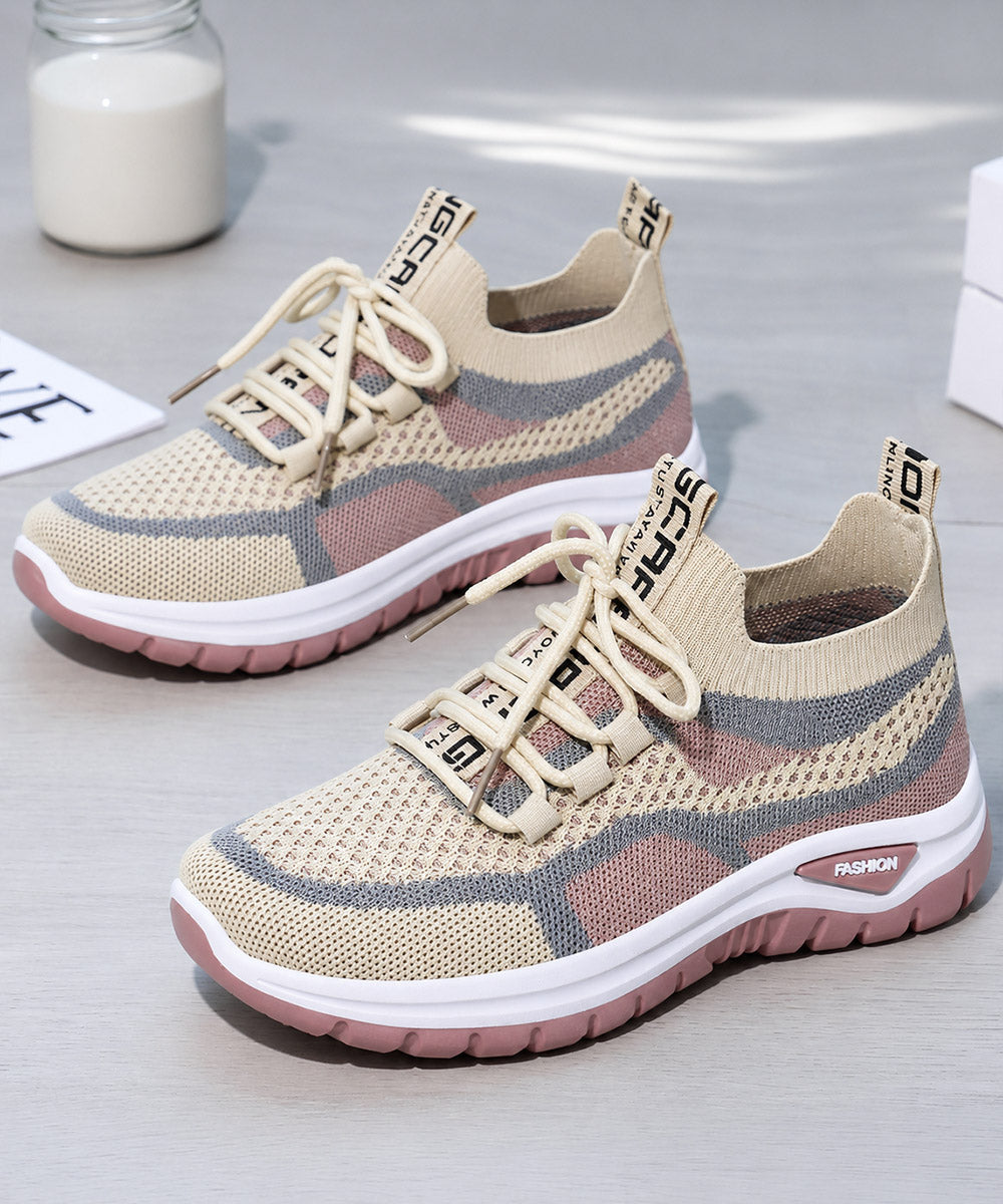 ニットスニーカーメッシュスリッポン軽量靴 詳細画像17