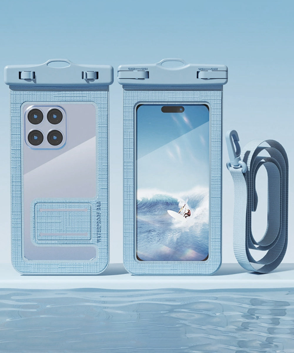 スマホ用防水ケース 水中撮影スマホポーチ 幅広ストラップ付き 携帯防水ケース 全機種対応 タッチ操作可能 水泳砂浜 スマートフォンケース 夏海透明ポーチ 密封設計 83DDLQ-001