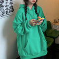 裏起毛パーカー レディース 韓国風秋冬 アクアグリーン