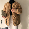 中綿 キルティングジャケット レディース ノーカラーコート キルティングコート 韓国 ファッション ダウンコート ショート丈 秋冬 新作 アウター あったか 羽織 83YATONG-077