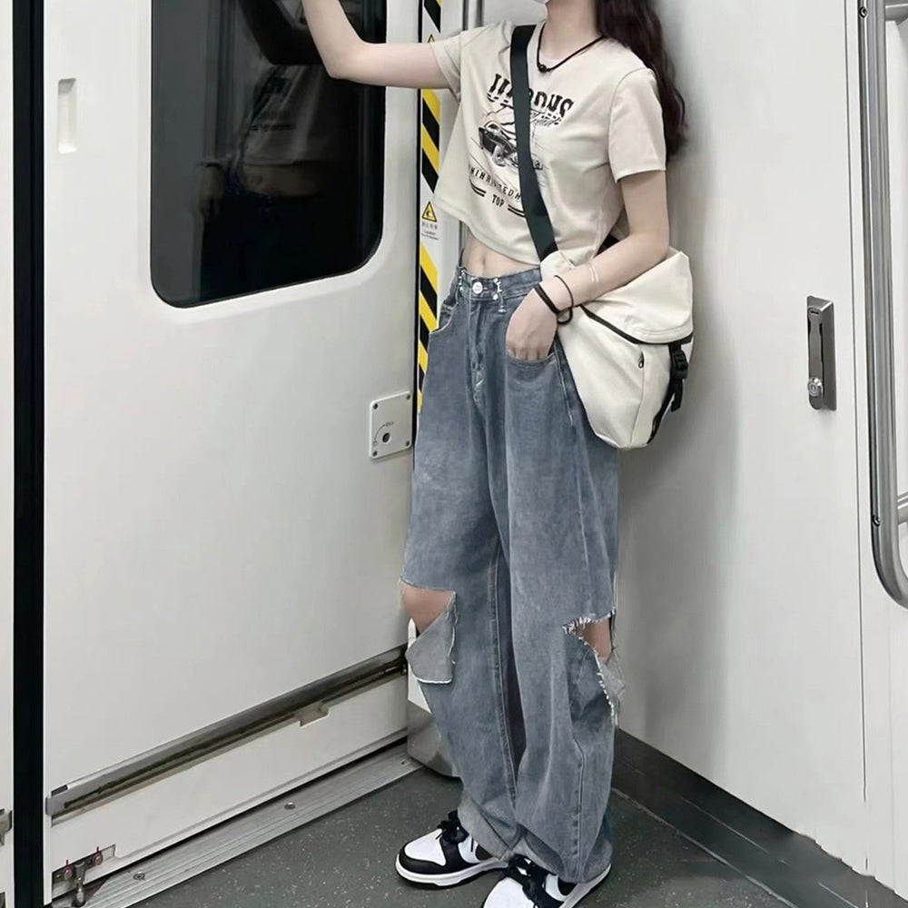 デニムパンツ ダメージ ジーンズ 春夏秋 詳細画像8