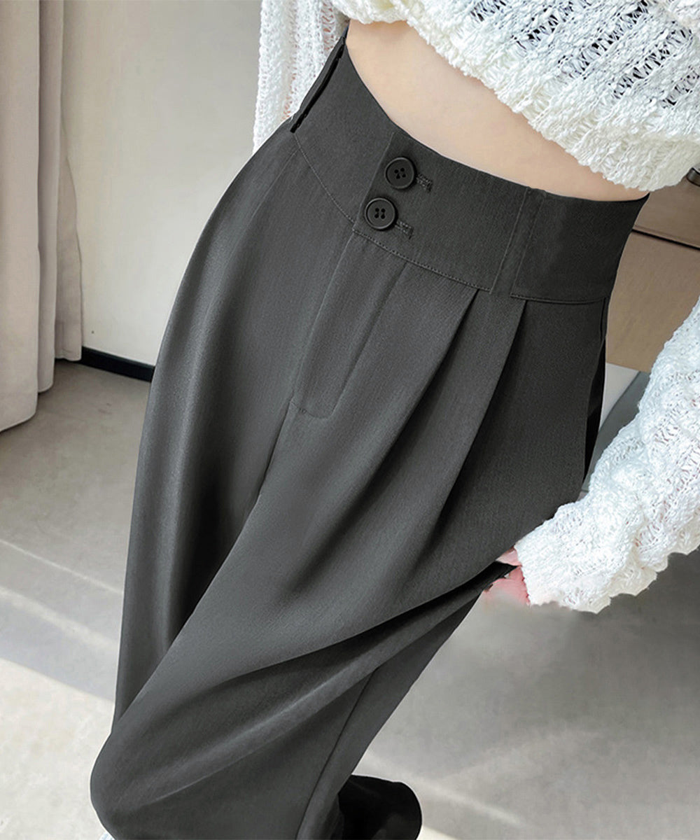 ワイドパンツ ツータックスラックスパンツ レディース ダブル