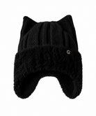 猫耳ニット帽小顔ファービーニー耳当て付き 詳細画像17