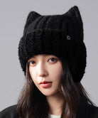 猫耳ニット帽小顔ファービーニー耳当て付き 詳細画像7