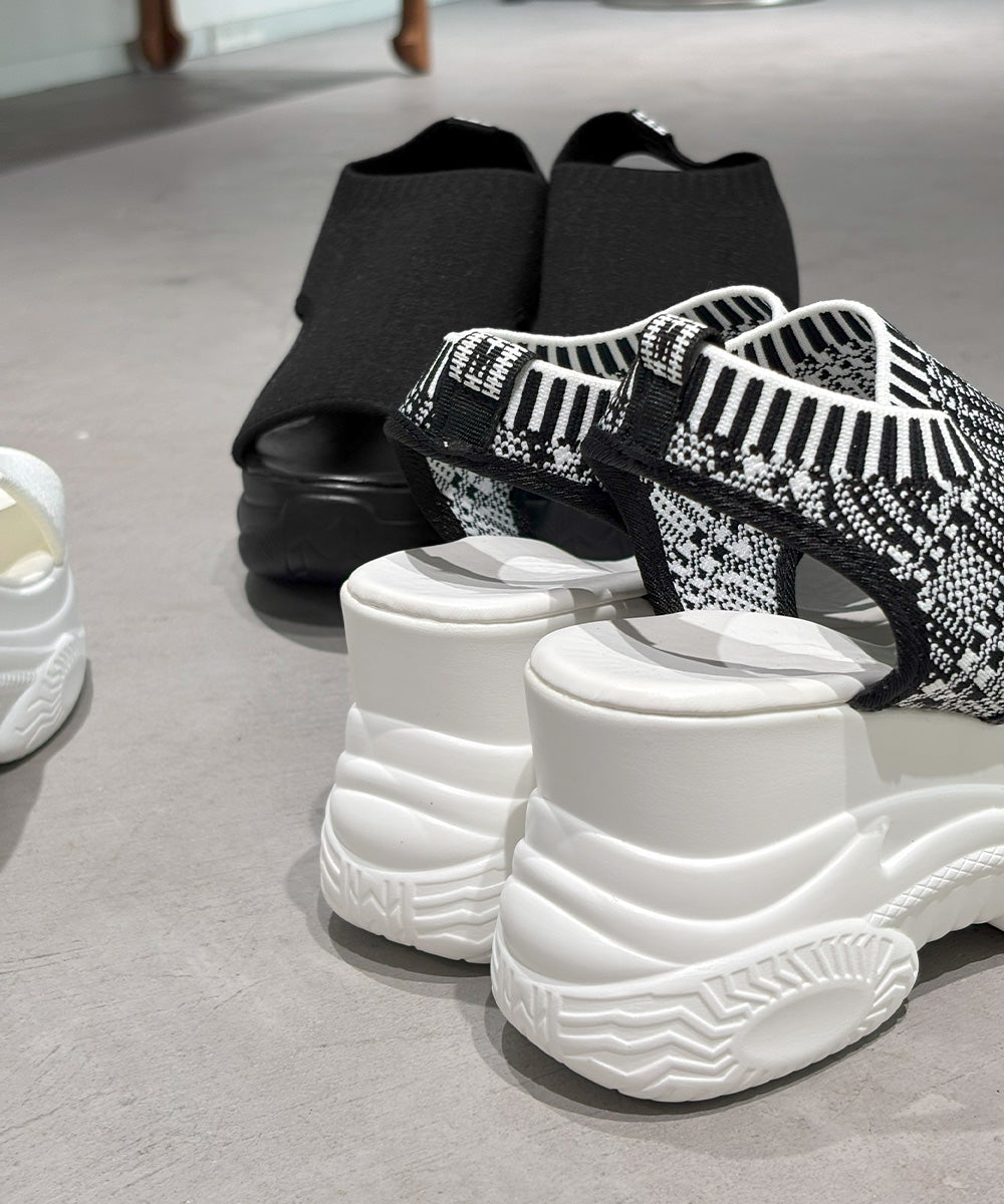 厚底ニットサンダル スポーツサンダル軽量