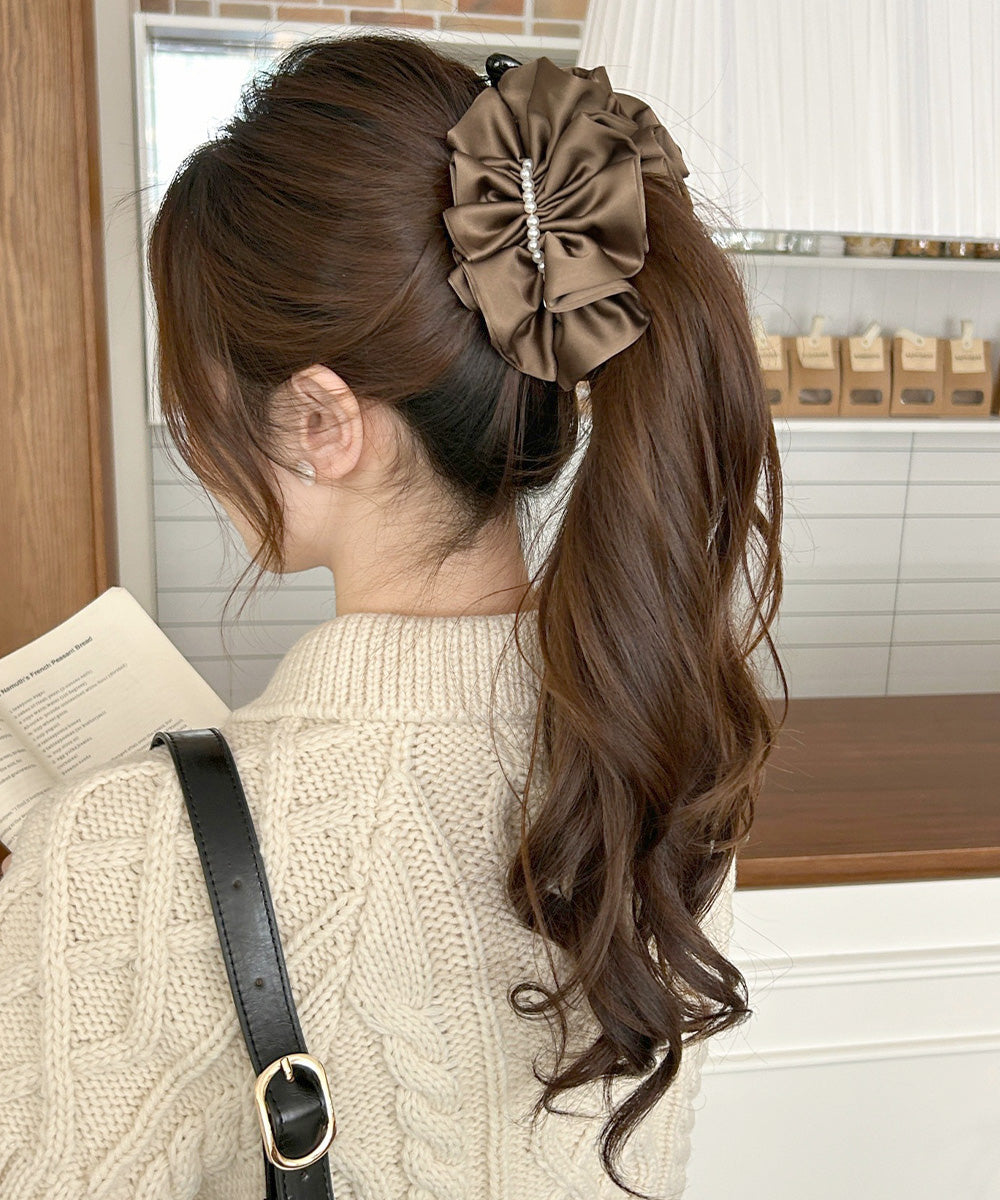 パールバナナクリップサテン風ヘアクリップ 詳細画像12