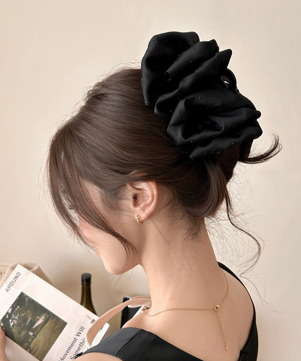 大きめバンスクリップ黒フェザーヘアアクセ 詳細画像6